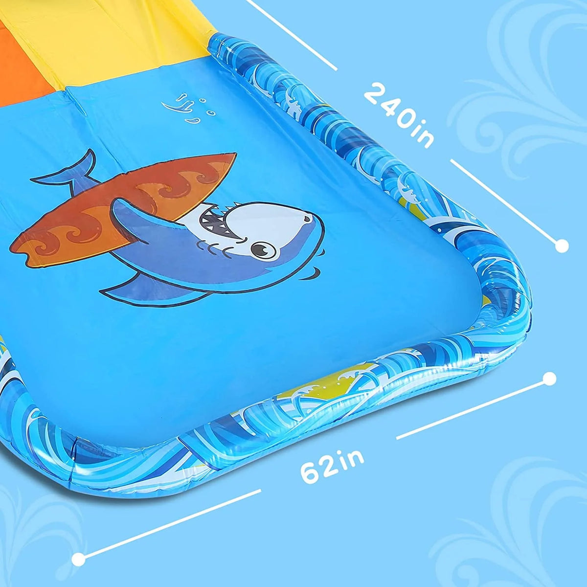 Inflatable Water Slide with 2 Bodyboards Lanes and Sprinkler V572751