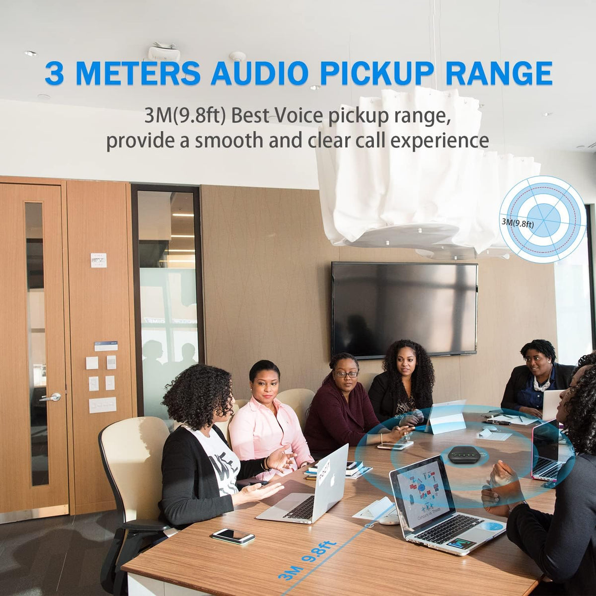 Bluetooth Conference Speakerphone with 4 Mics V22657