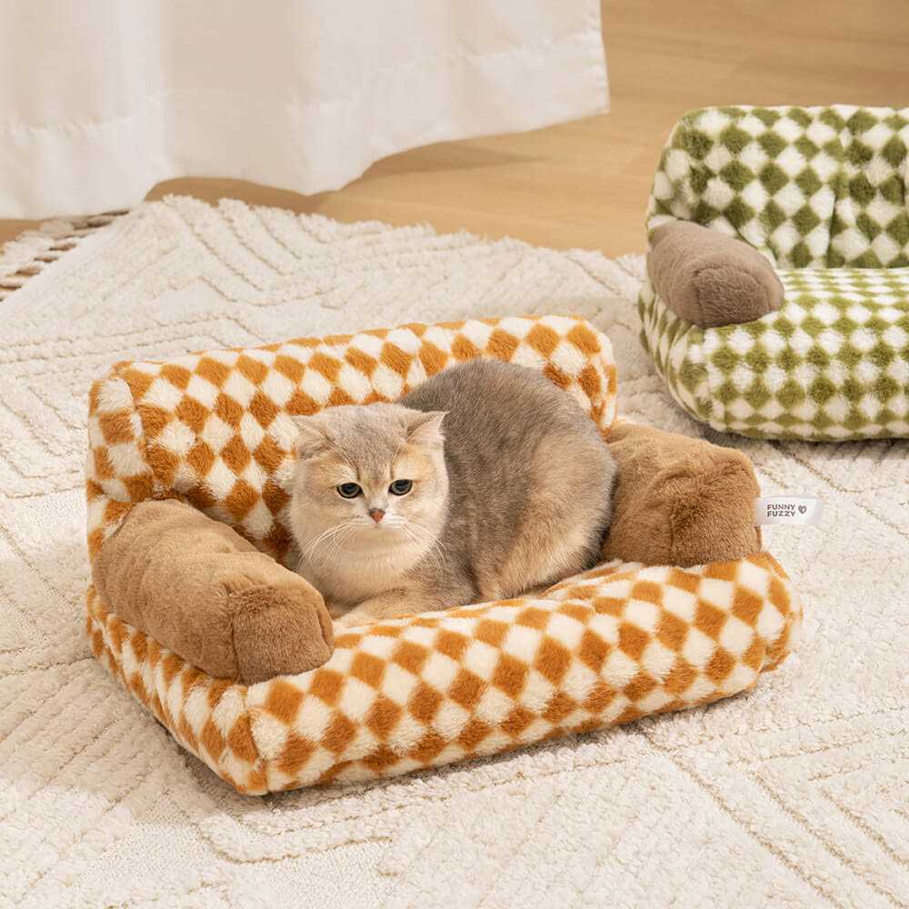 Plaid Dog & Cat Couch Bed J5553