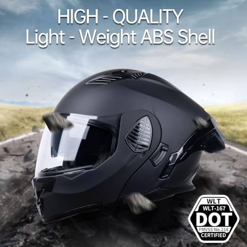 Matt Black Medium Full Face Modular Motorcycle Helmet S45428