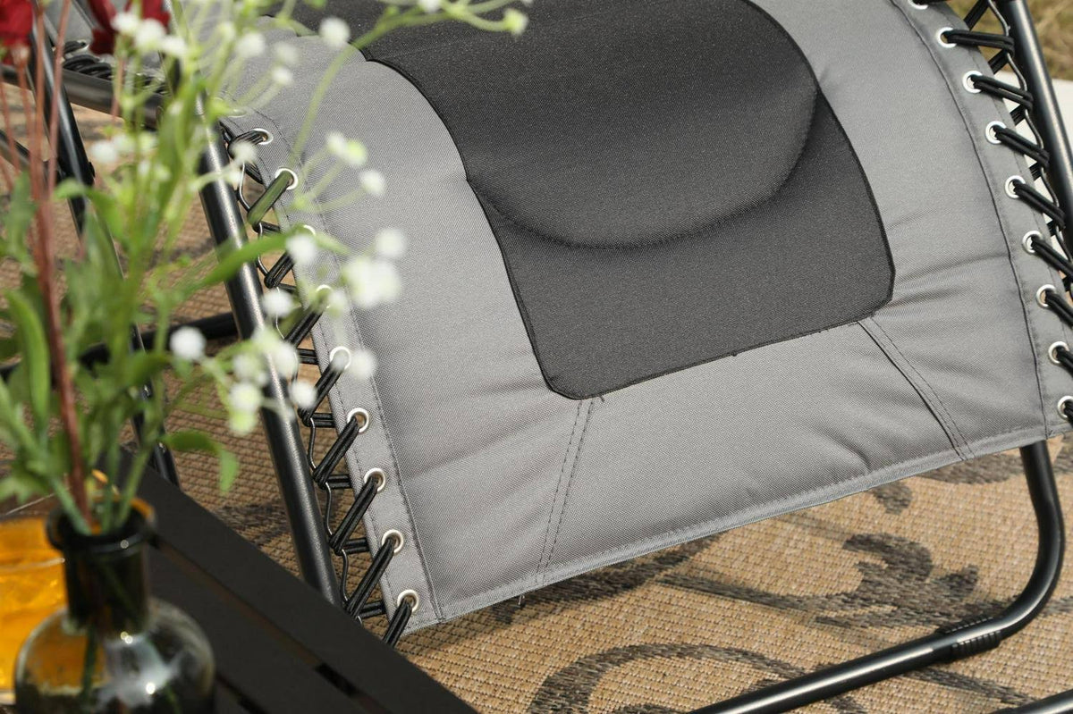 Set of 2 Oversized Padded Zero Gravity Chair, Grey G9593