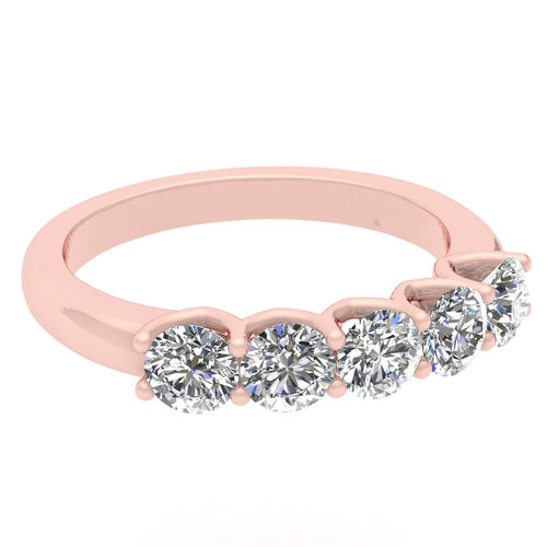 10k Rose Gold Diamond Five Stone Anniversary Band X24666