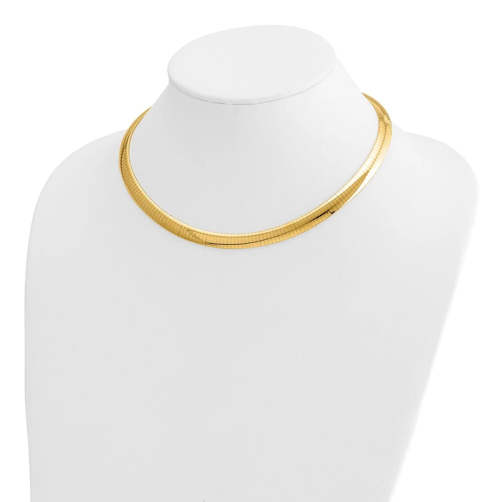 14 Karat Yellow Gold 8mm Domed Necklace P828