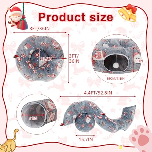 Grey Fluffy Plush Cat Tunnel Bed A7983