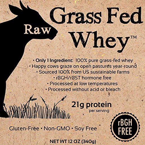 Raw Grass Fed Whey Protein Powder, Unflavored, Unsweetened (12 OZ) H61657