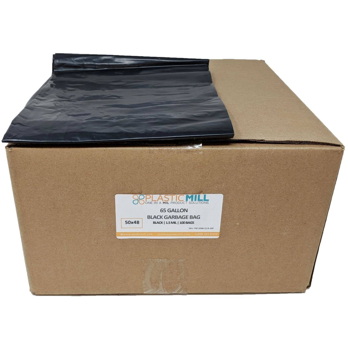 65 Gallon Black 1.5 Mil Garbage Bags E861