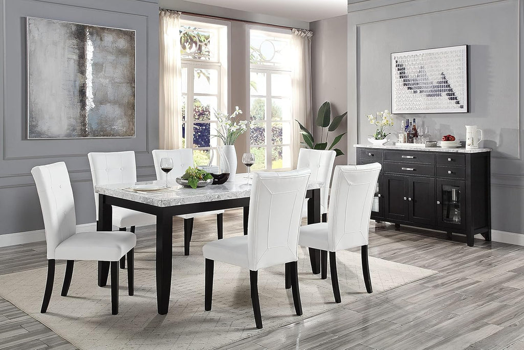 Rectangular Marble Top Dining Table in Black K377