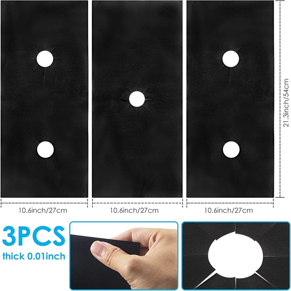 3pcs Gas Range Stove Top Burner Protectors N86870