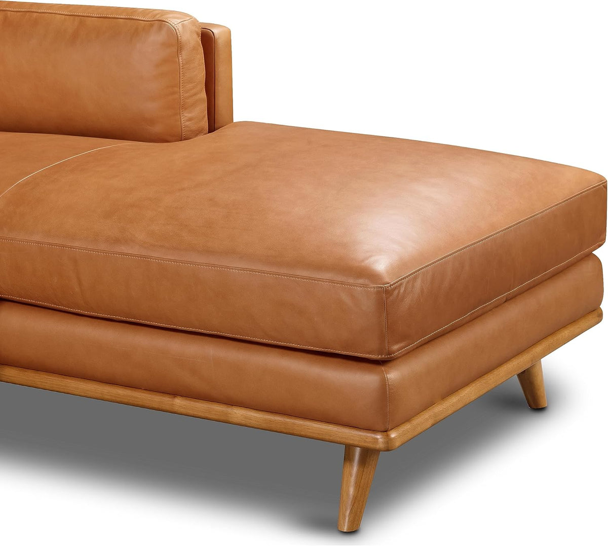 Saddle Tan Right-Facing Sofa Sectional, 90 inches X395