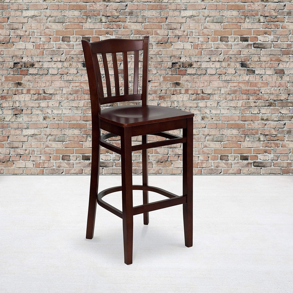 Black Vinyl Vertical Slat Back Barstool T95220