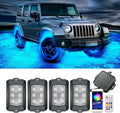 4 Pods Multicolor RGB LED Rock Lights Waterproof K821555