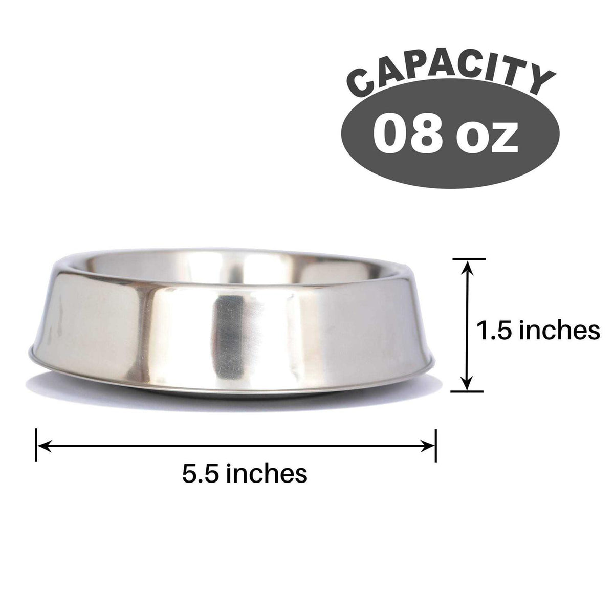 2 Pack Stainless Steel Non Skid Pet Bowl F71696