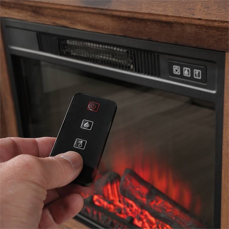Vintage Oak Media Center Fireplace E505301