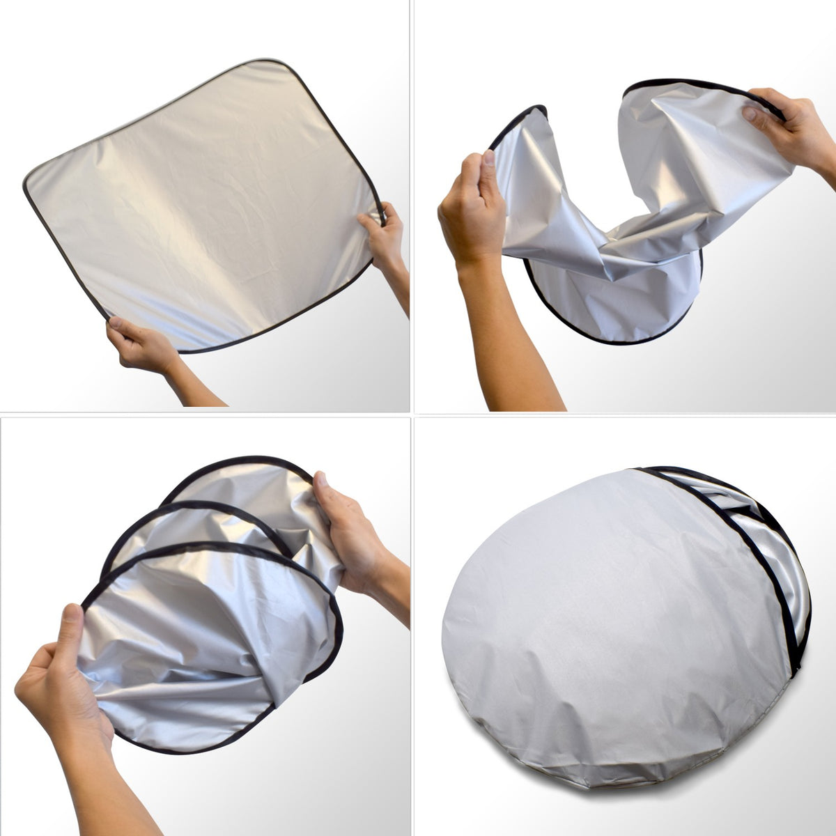 Dual Panels Folding Windshield Sun Shade M4472