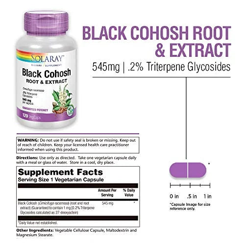 Black Cohosh Root & Extract 545mg 120 VegCaps U580273