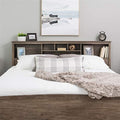 King Bookcase Headboard in Drifted Gray X76463
