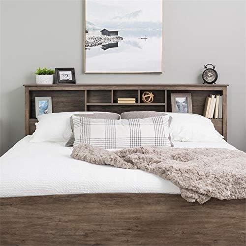 King Bookcase Headboard in Drifted Gray X76463