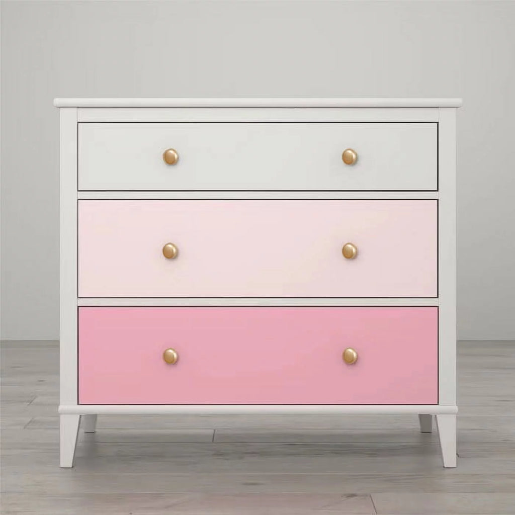 White 3 Drawer Wood Dresser N6619