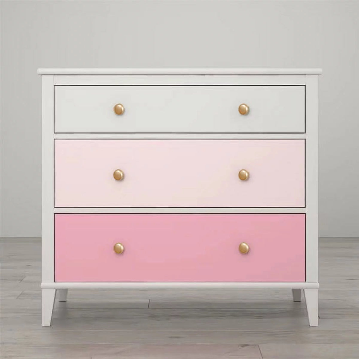 White 3 Drawer Wood Dresser N6619