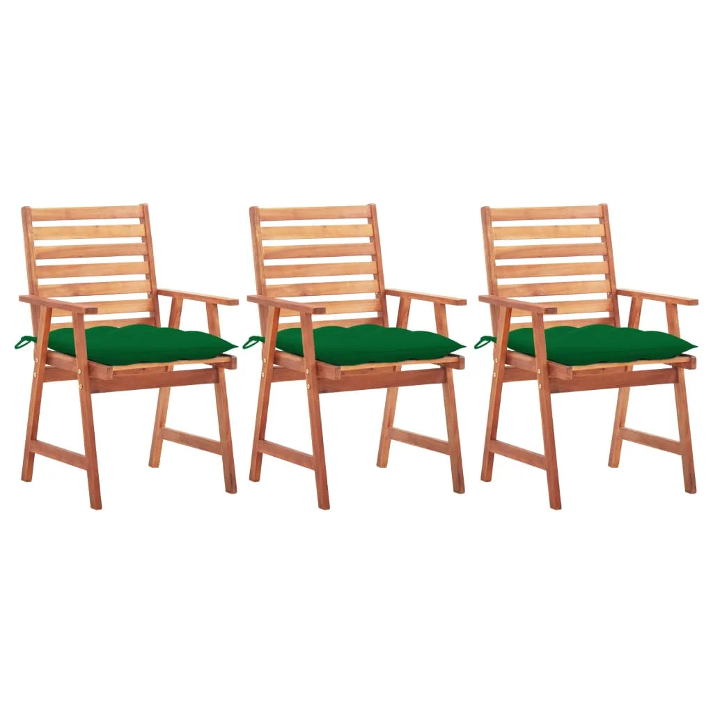 Patio Dining Chairs 3 pcs Acacia Wood C343