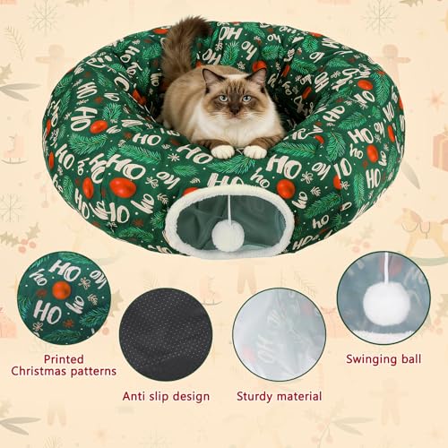Grey Fluffy Plush Cat Tunnel Bed A7983