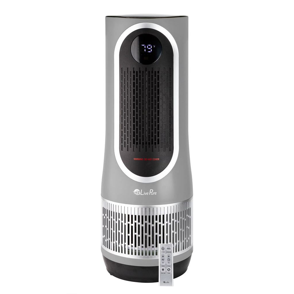Gray 2 in 1 Air Purifier & Heater with HEPA Filtration X891