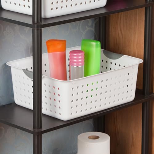 6-Pack White Plastic Storage Basket J156954