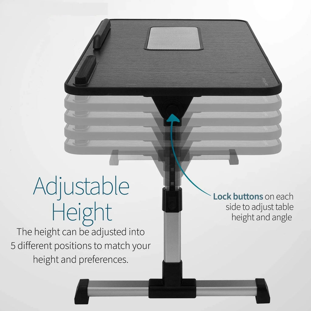Adjustable Laptop Desk with Cooling Fan (Black) V675