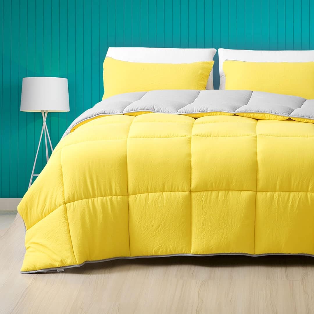 Full/Queen Size Navy Blue/Light Grey Reversible Down Alternative Comforter F987939