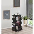 Black Wood 3 Tier Revolving Bookcase with 12 Shelves Q8007