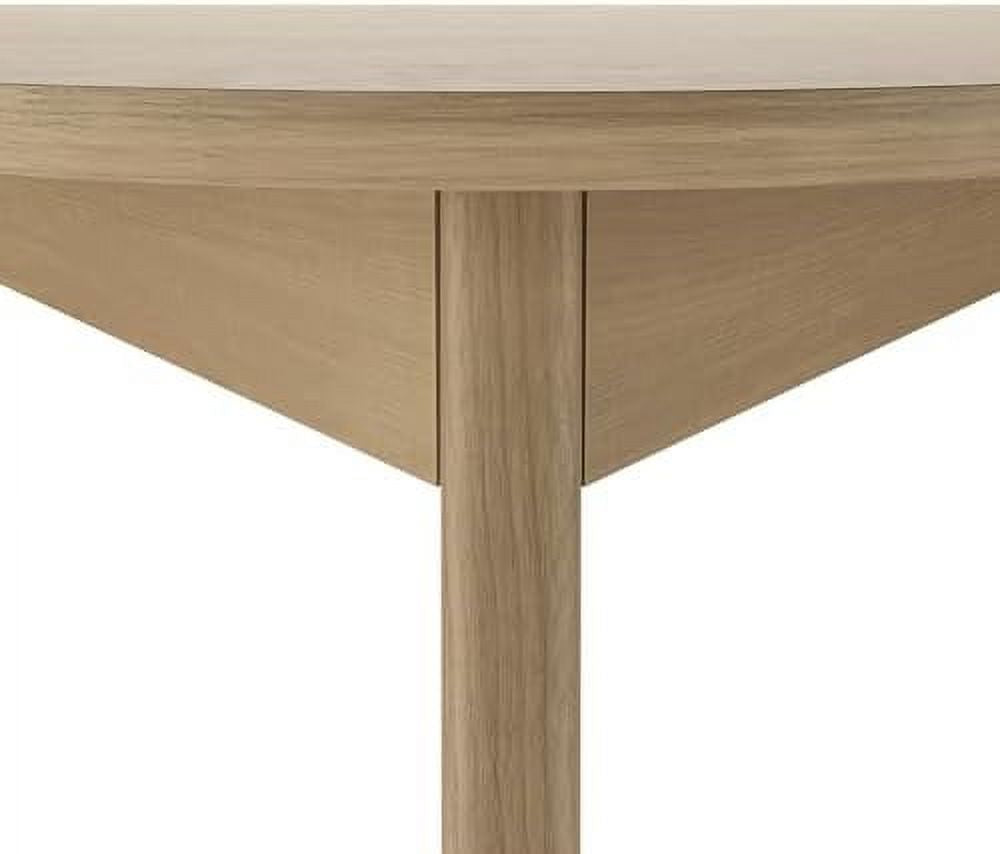 White Brown Birch Solid Wood Round Table C4988