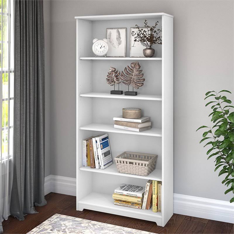 5 Shelf White Bookcase R751