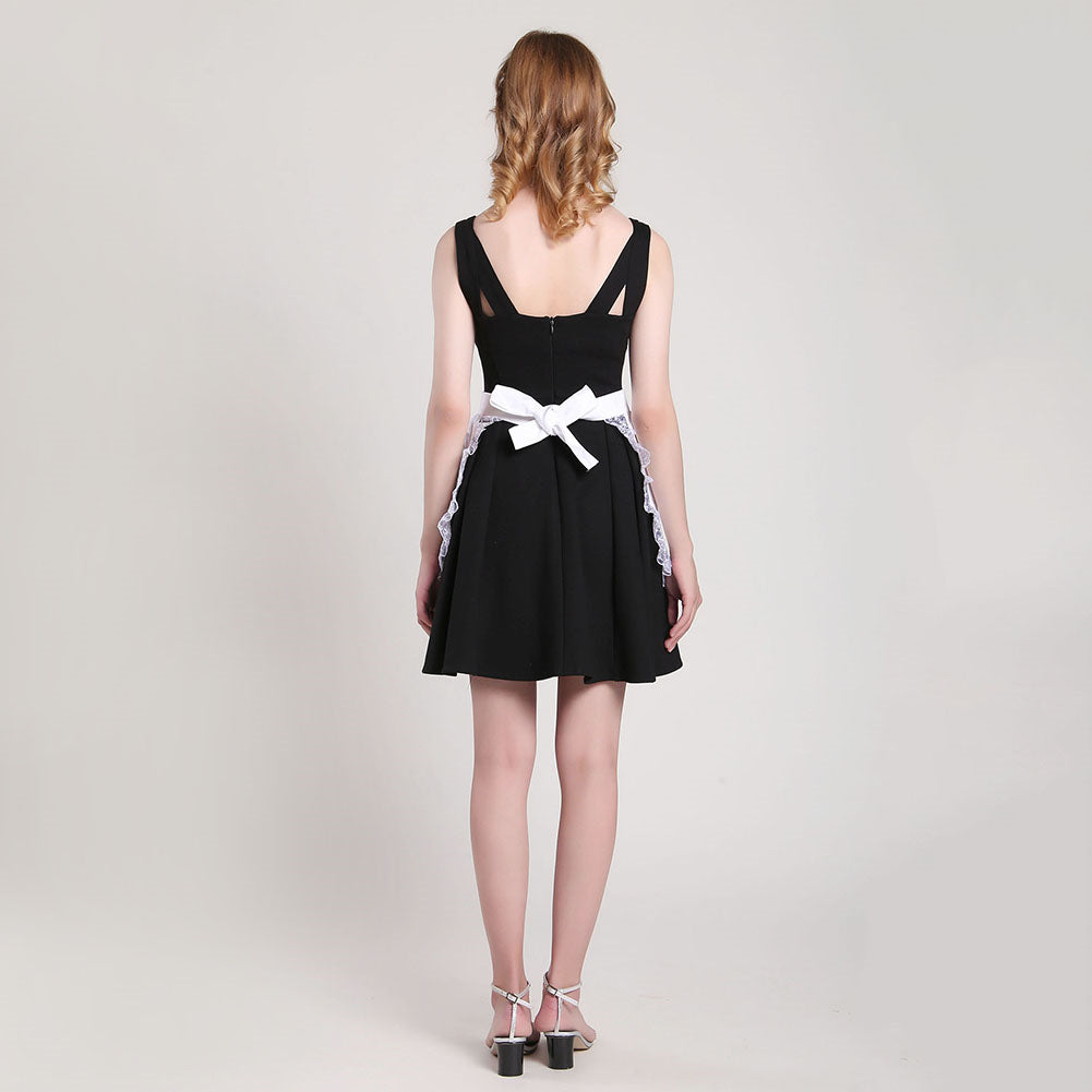 Cotton Lace Half Apron with Two Pockets S9767