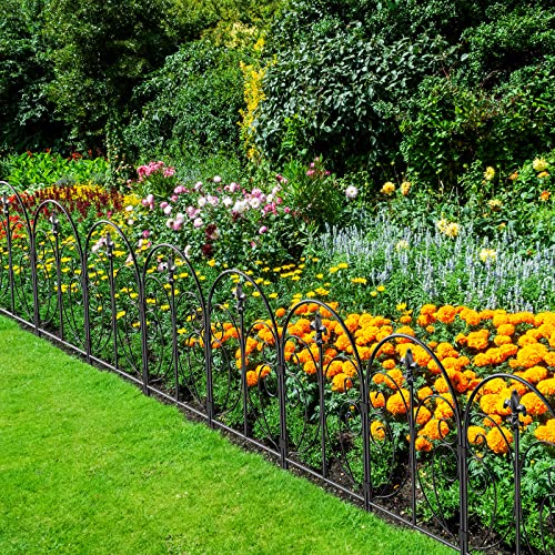 Decorative Garden Fence 10 Pack, 24in x 10ft Rustproof Metal Fencing M867744