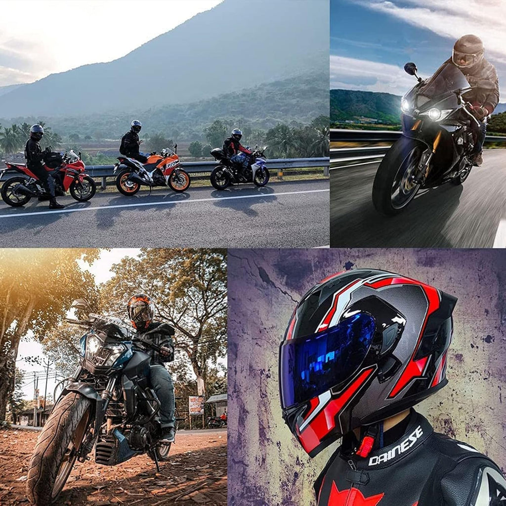 Full Face Flip Up Modular Dual Visor Motorcycle Helmet U136