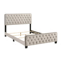 Beige Tufted Fabric Upholstered King Bed F930