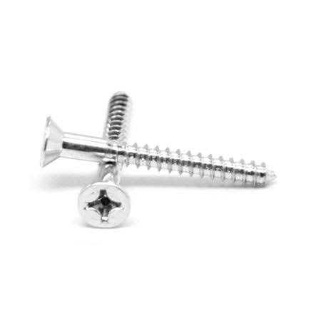 #6 x 1 3/4 inch Wood Screw Phillips Flat Head Zinc Plated K578