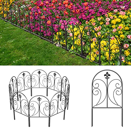 Decorative Garden Fence 10 Pack, 24in x 10ft Rustproof Metal Fencing M867744