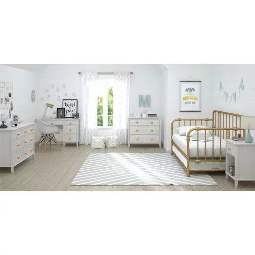 White 3 Drawer Wood Dresser N6619