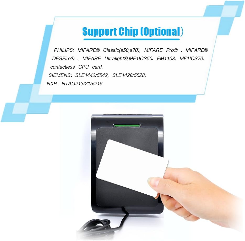 RFID NFC Reader Writer 13.56MHZ USB Contactless Smart Card Reader with 2 Pcs 4442 Cards and 2pcs MF1 Cards M475659