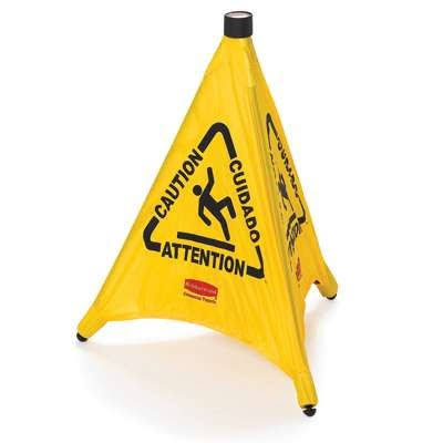 Yellow 3-Sided Fabric Safety Cone J942