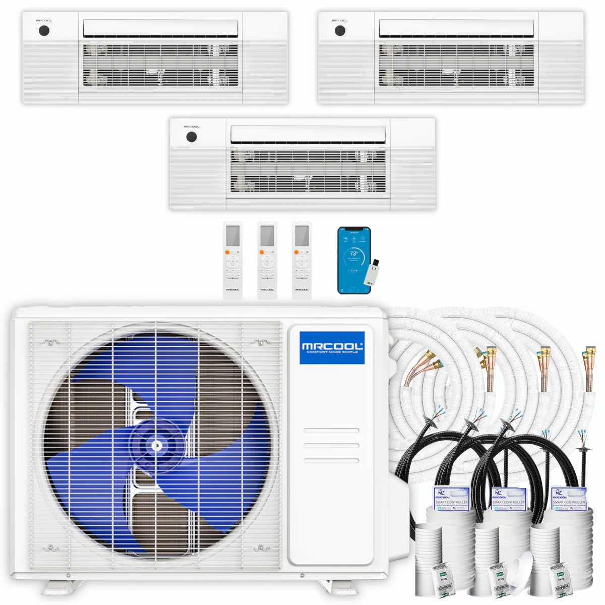 36,000 BTU 3 Zone Ceiling Cassette Ductless Air Conditioner and Heat Pump O61772