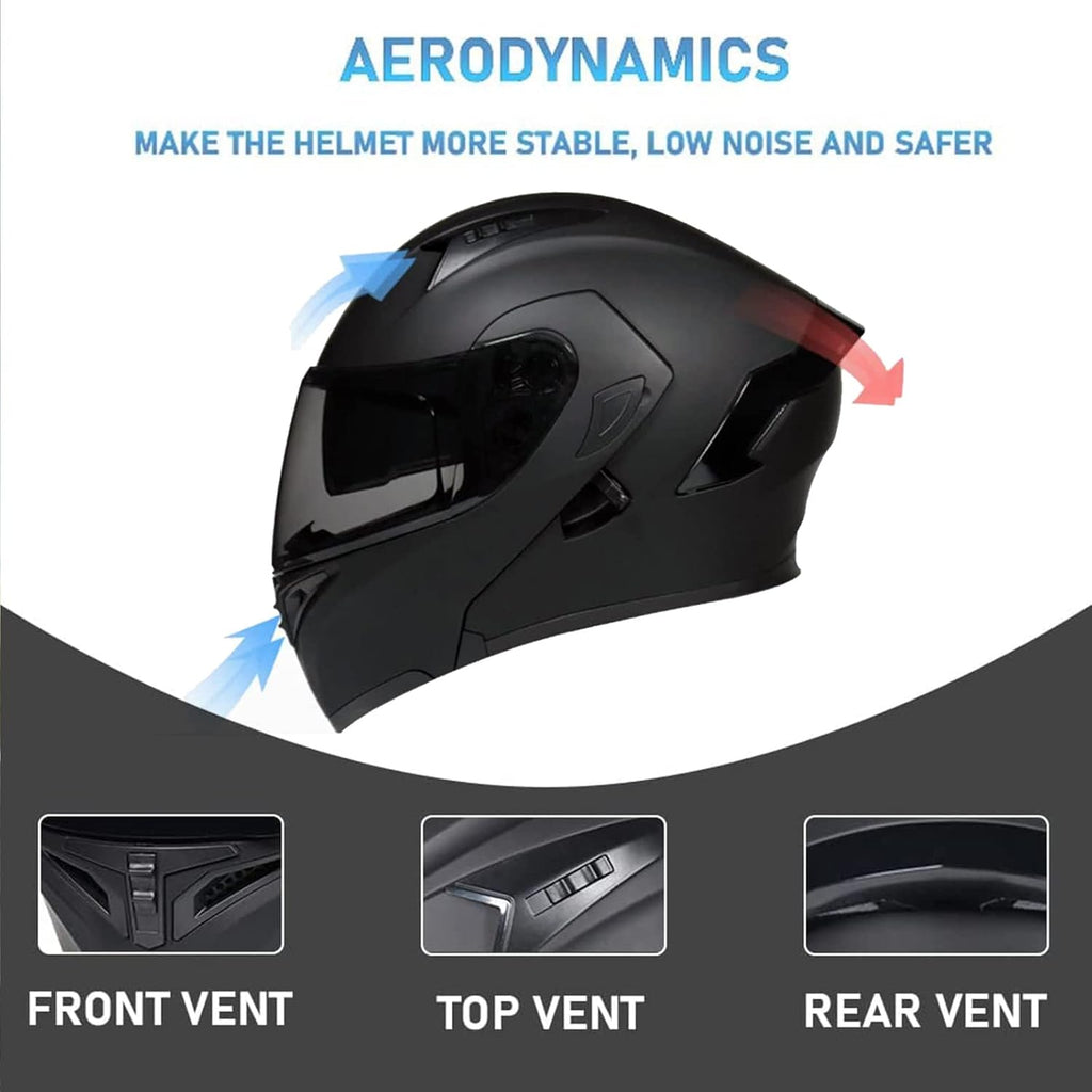 Full Face Flip Up Modular Dual Visor Motorcycle Helmet U136