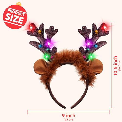Light-Up LED Reindeer Headband R5737