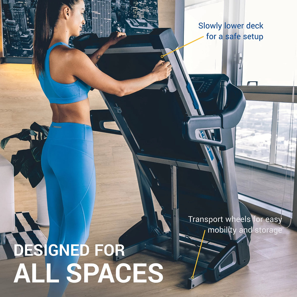 Folding Treadmill with Bluetooth, 3.25 HP Motor, 15 Incline Levels B56115