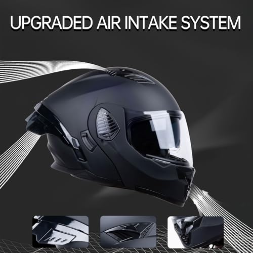 Matt Black Medium Full Face Modular Motorcycle Helmet S45428