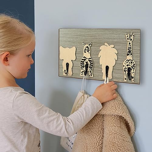Tiger Wooden Animal Coat Rack Wall Hooks Z5347