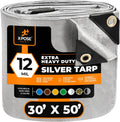 Silver Poly Tarp 30' X 50' 12 Mil Polyethylene G2743