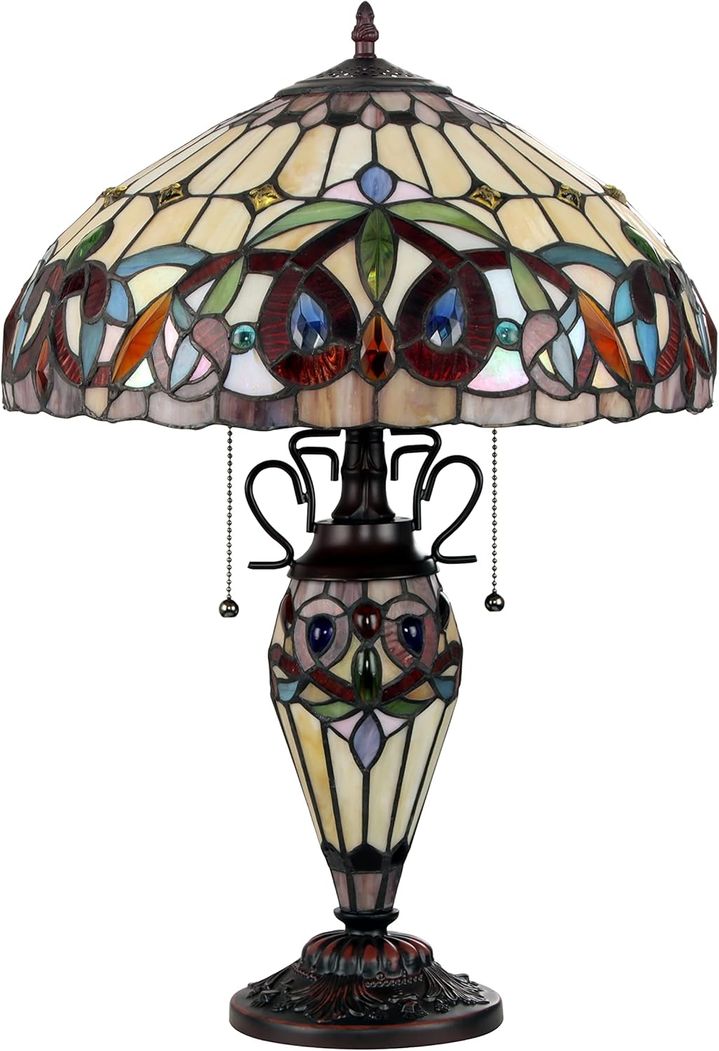 Dark Bronze 3 Light Double Lit Table Lamp 16" Shade Z524880