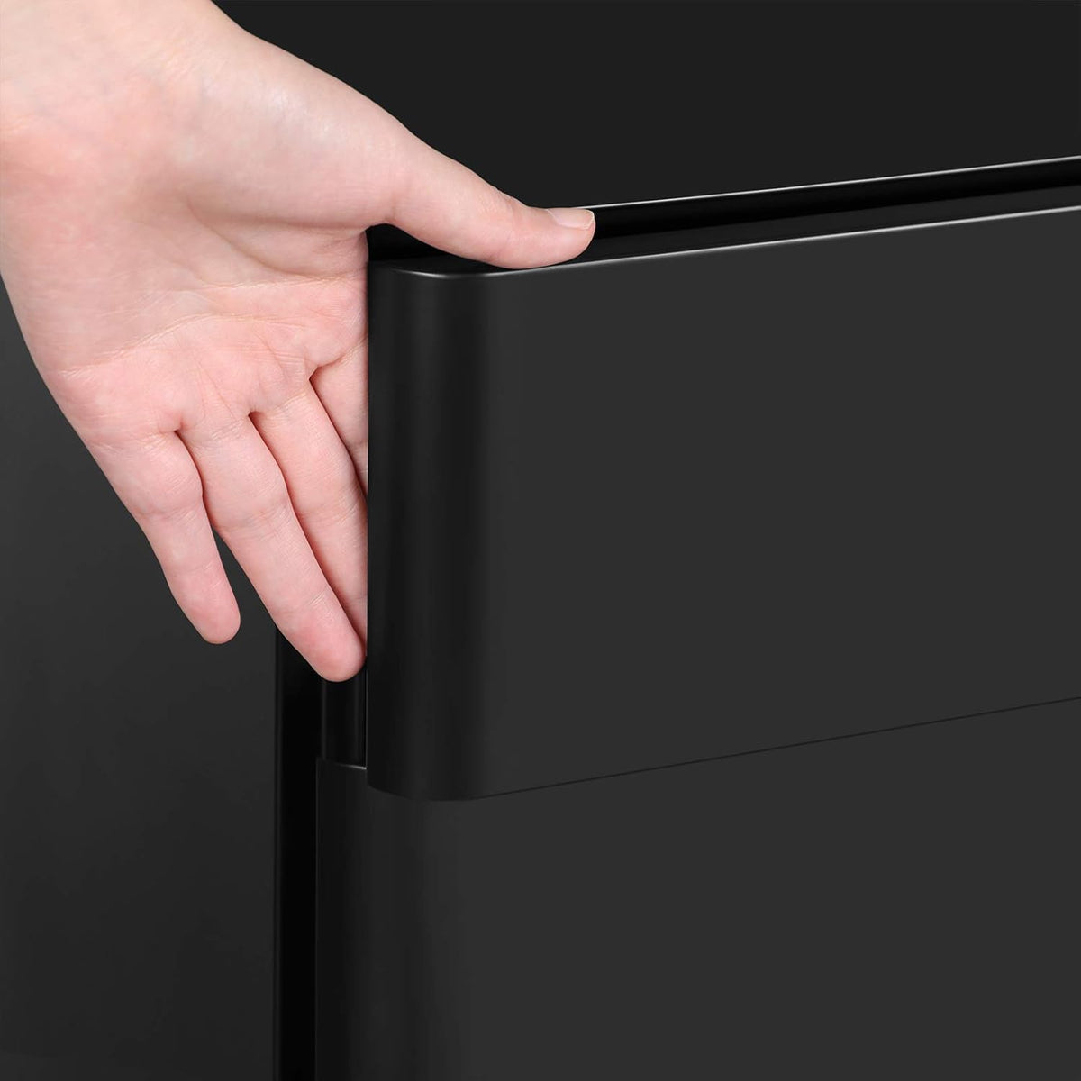 Black Steel 3 Drawer Mobile Filing Cabinet with Lock S19115